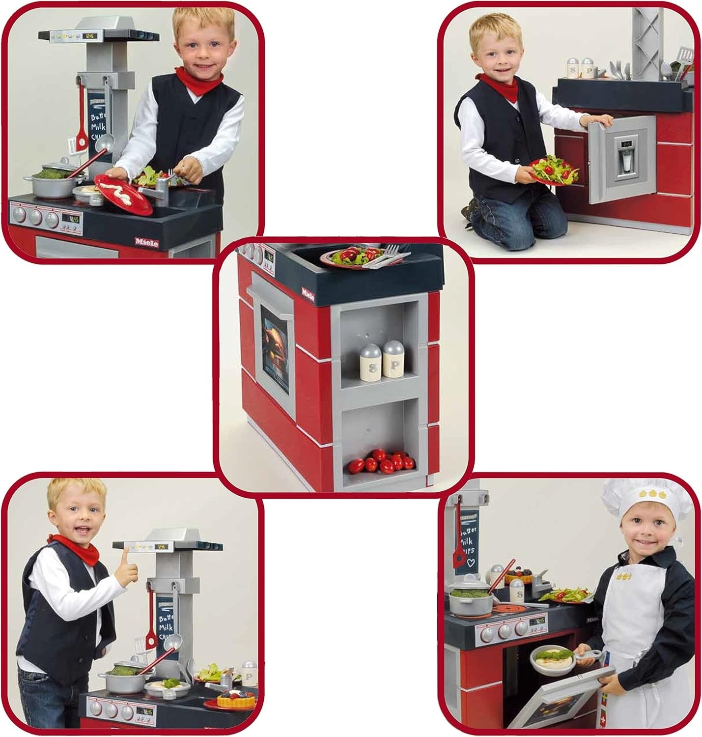 Theo Klein 9044 Miele Küche Kompakt | Kinder - Spielküche Mit Ofen, Abzugshaube, S