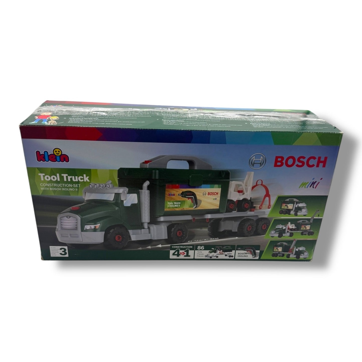 Theo Klein 8640 – Bosch Schraubtruck Spiel - Set mit Ixolino | B - Ware