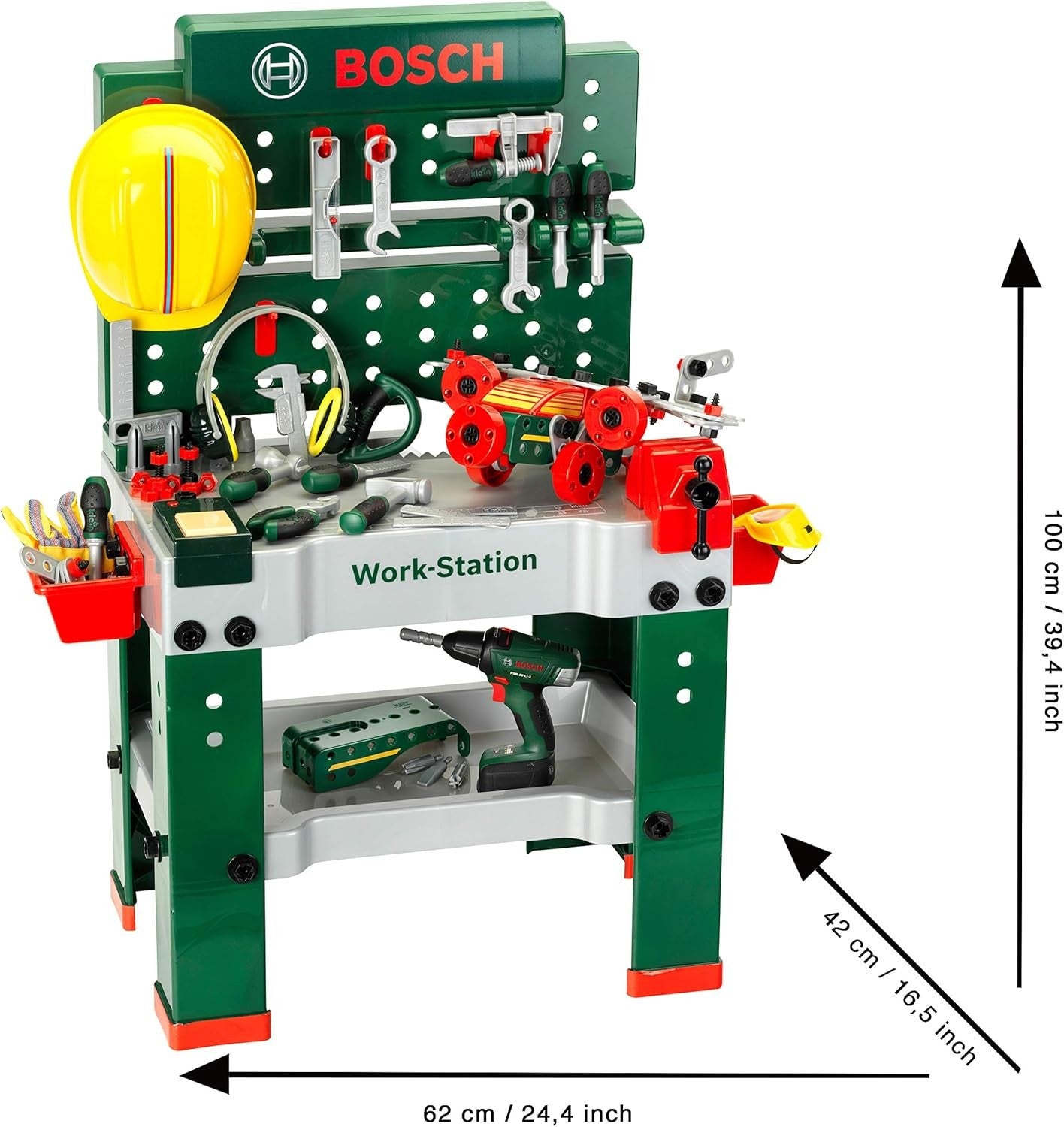 Theo Klein 8485 Bosch Werkbank, 150 - teilig, Werkzeug & Zubehör Spielzeug B - Ware