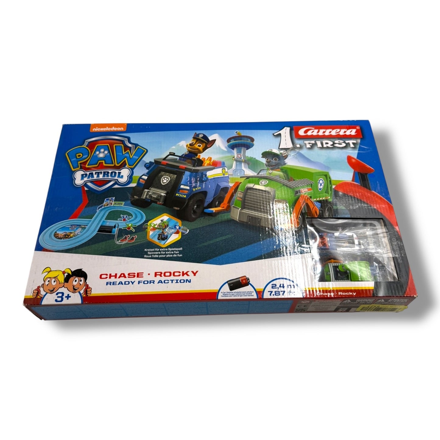 Carrera FIRST Rennbahn PAW Patrol I Slotcar Set mit Chase & Rocky I Offiziell