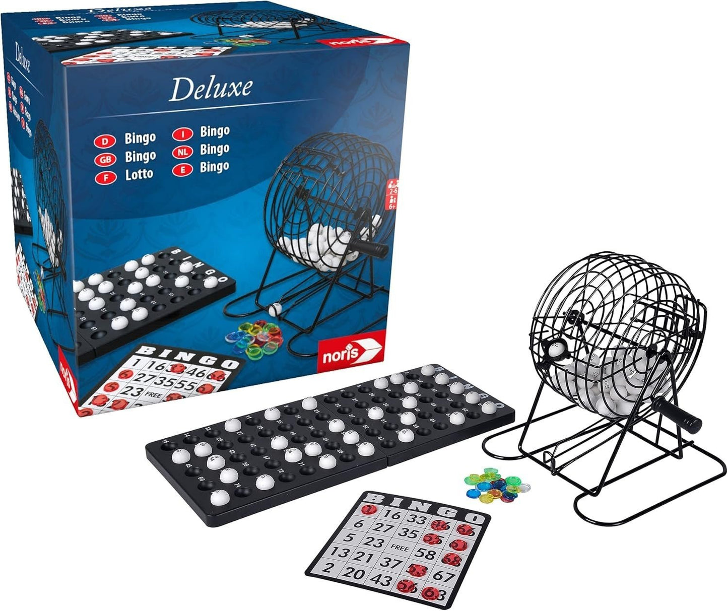 Noris 606108011 - Deluxe Bingo, Für 2 bis 6 Spieler - Der Spieleklassiker