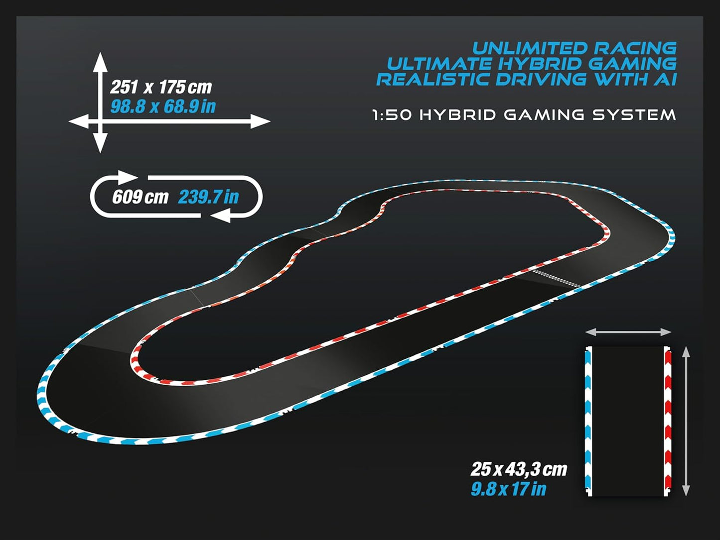 Carrera HYBRID – Speedway to Hell | Rennbahn der neuen Generation | Legendärer Porsche 911 GT3 R im Maßstab 1:50 | Hybrid - Technologie mit KI - Unterstützung | Steuerung per Smartphone - App