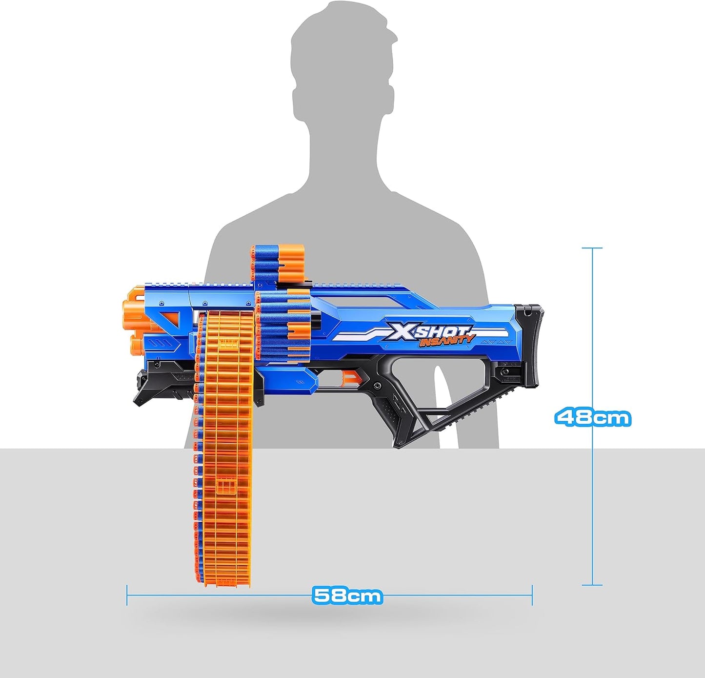 XSHOT Insanity Blaster Mega Barrel mit 72 Darts von ZURU
