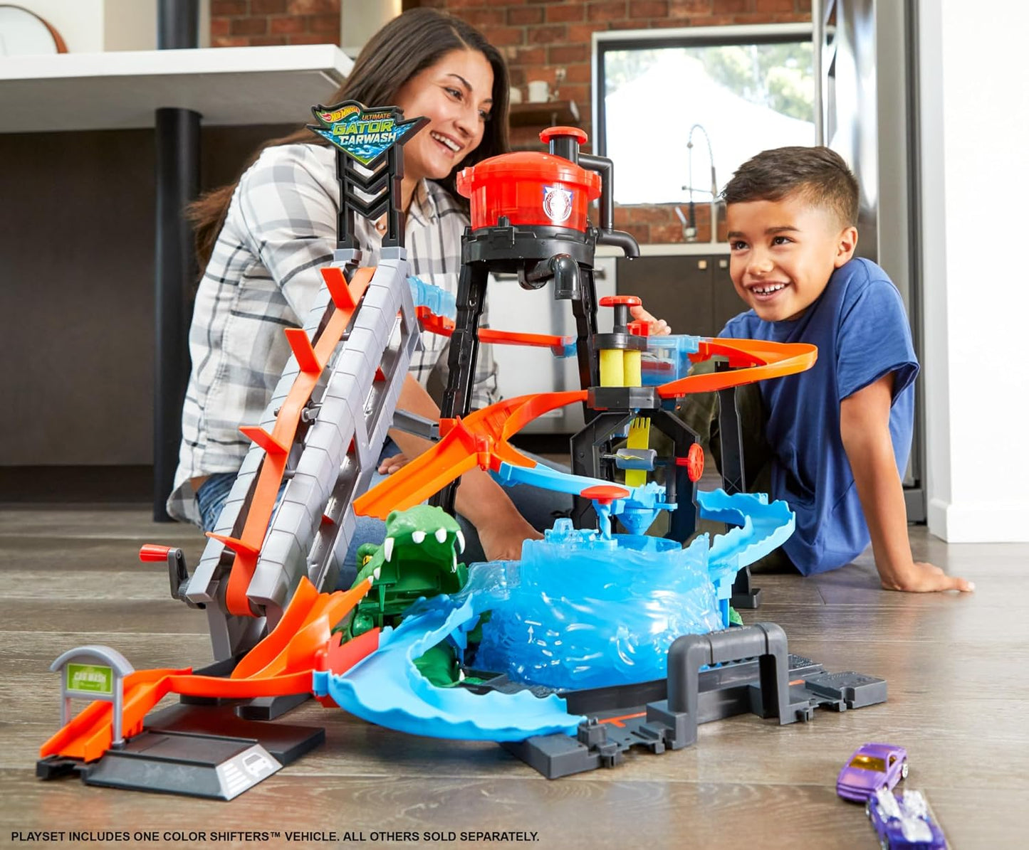 Hot Wheels City – Ultimative Autowaschanlage mit Krokodil (FTB67)