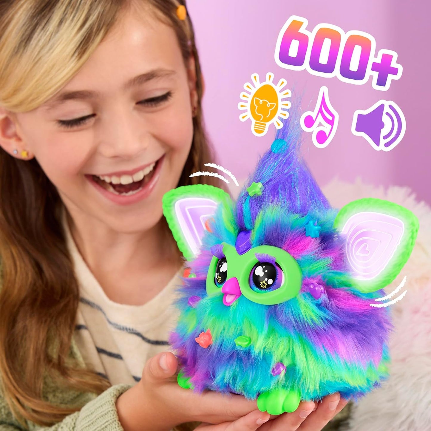 Furby Galaxy – Interaktives Plüschtier | Leuchtet im Dunkeln & spricht Deutsch/Furbisch