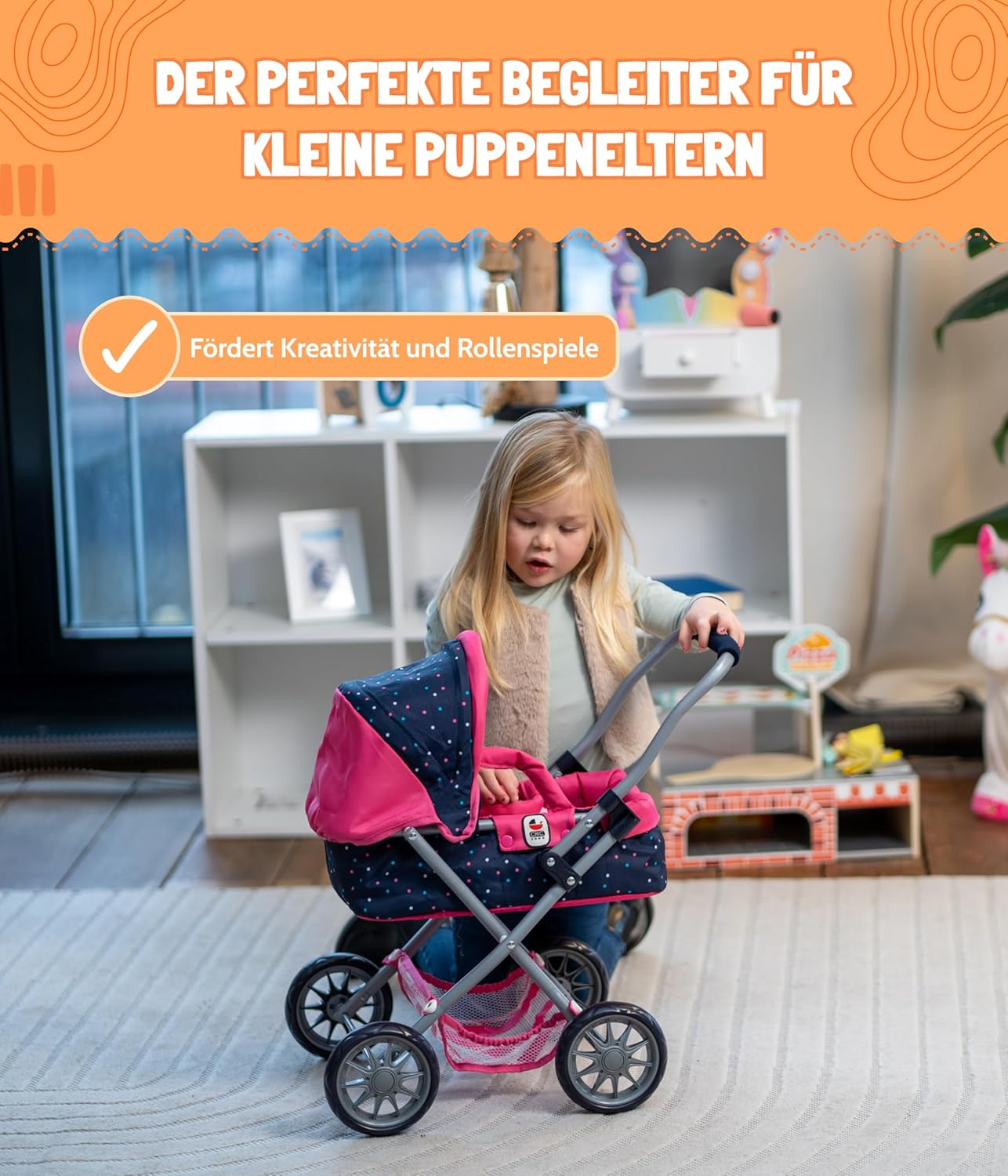Bayer Chic 2000® Puppenwagen Smarty – Konfetti Pink