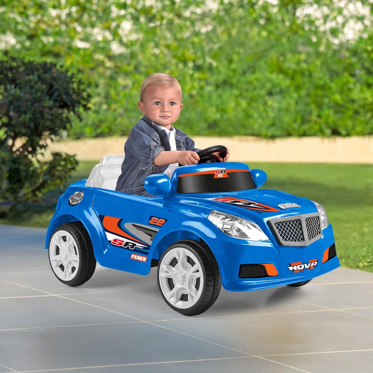 FEBER - Twinkle Car R/C Blue, Elektroauto mit Funksteuerung, 12V Batterie