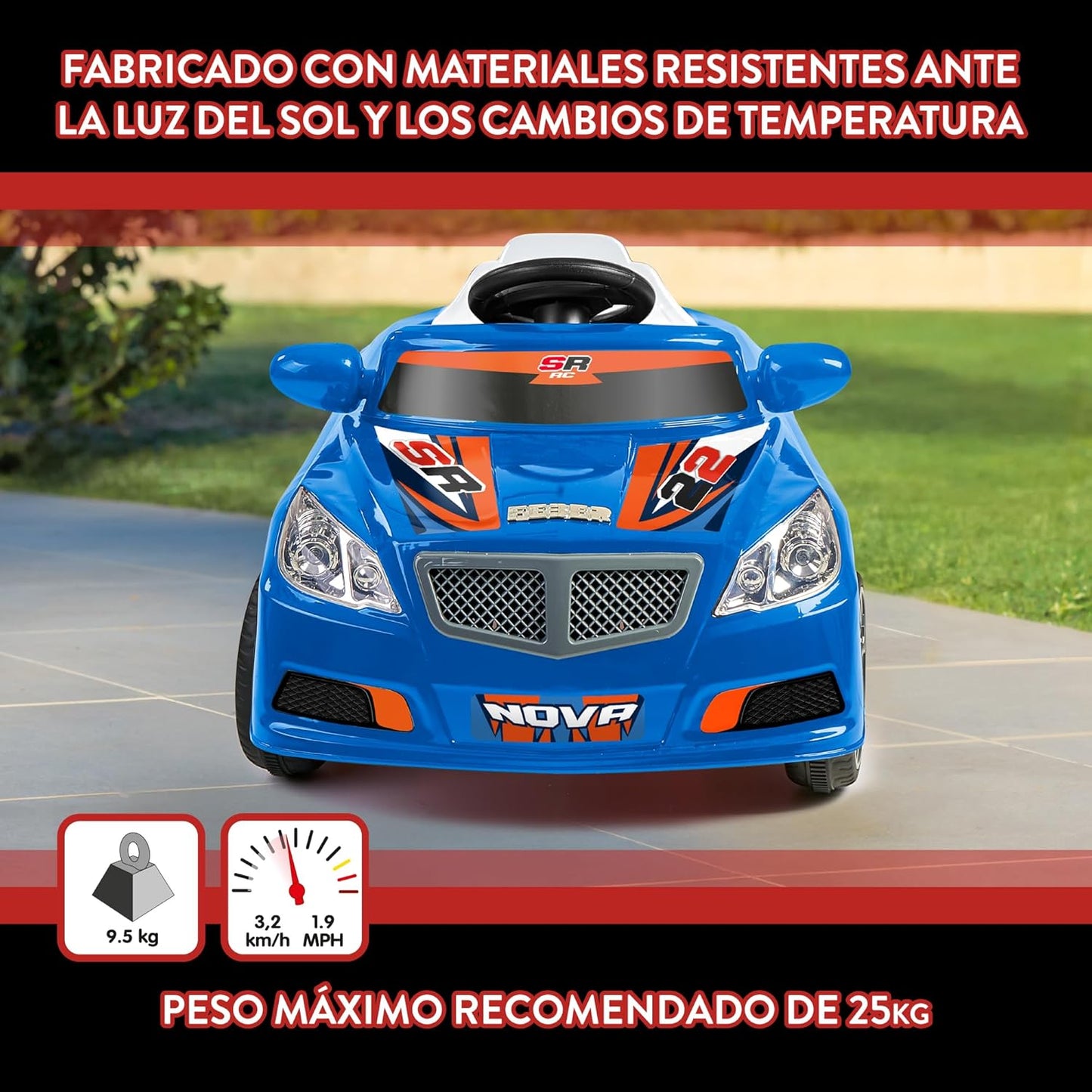 FEBER - Twinkle Car R/C Blue, Elektroauto mit Funksteuerung, 12V Batterie