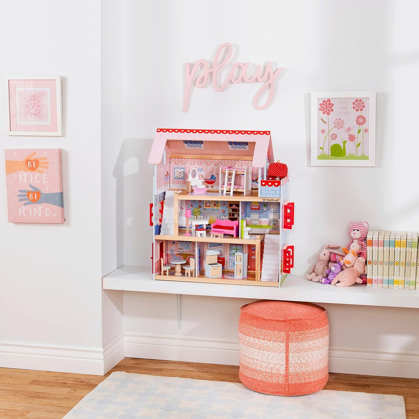 KidKraft Puppenhaus Chelsea aus Holz mit Möbeln und Zubehör – Modell 65054