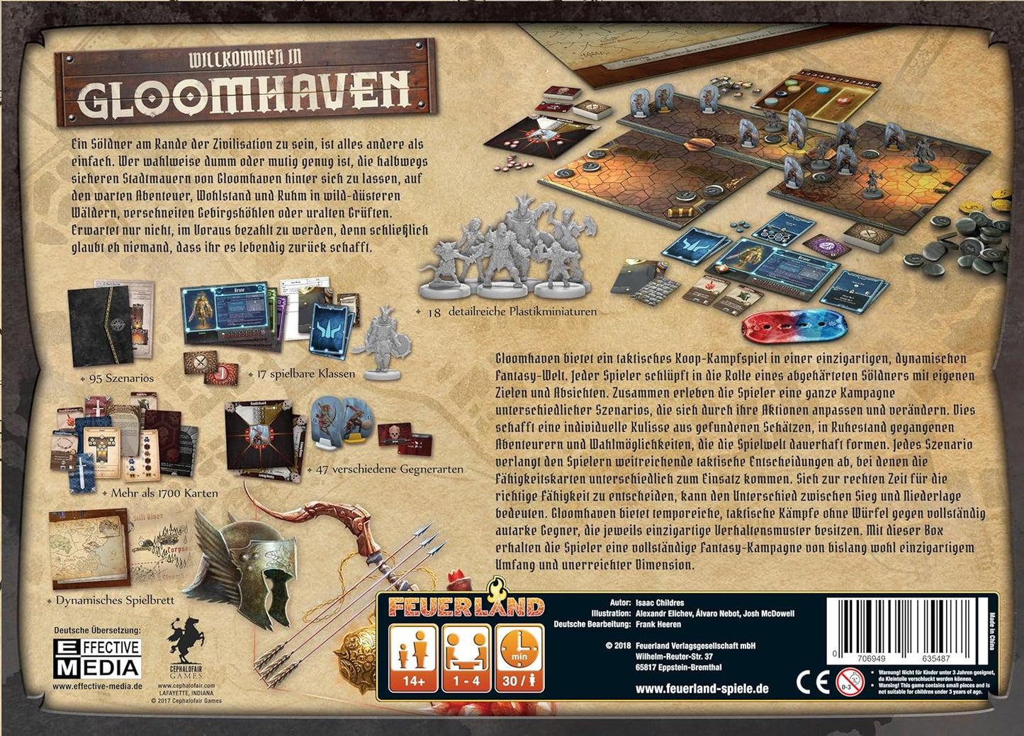 euerland Spiele – Gloomhaven | Episches Koop - & Strategie - Brettspiel – Wie neu