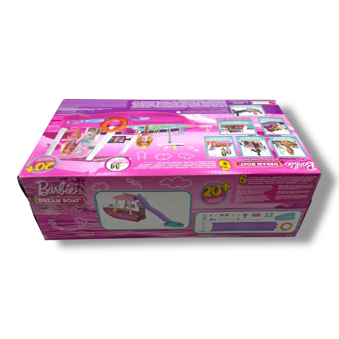 Barbie Traumboot Spielset, Rutsche und Schwimmzeug, 20+ Barbie - Zubehörteile, ohne Barbie - Puppe