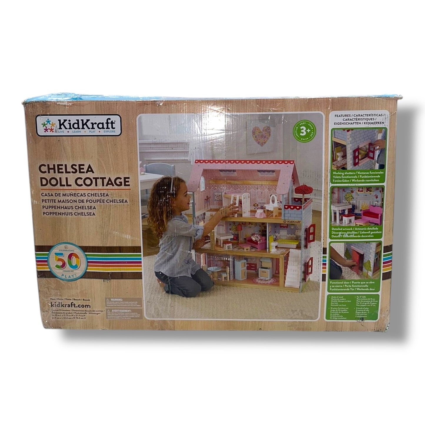 KidKraft Puppenhaus Chelsea aus Holz mit Möbeln und Zubehör – Modell 65054