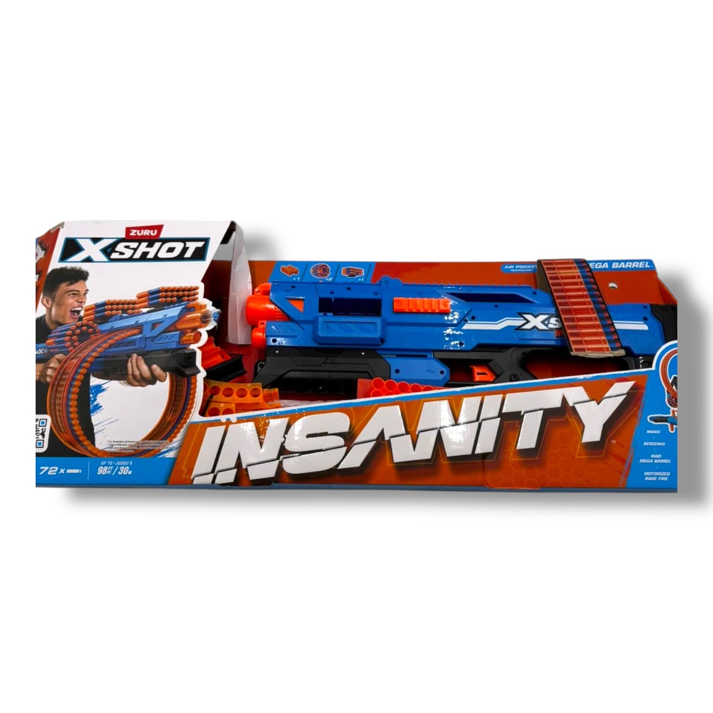 X - Shot Insanity Blaster Mega Barrel mit 72 Darts von ZURU