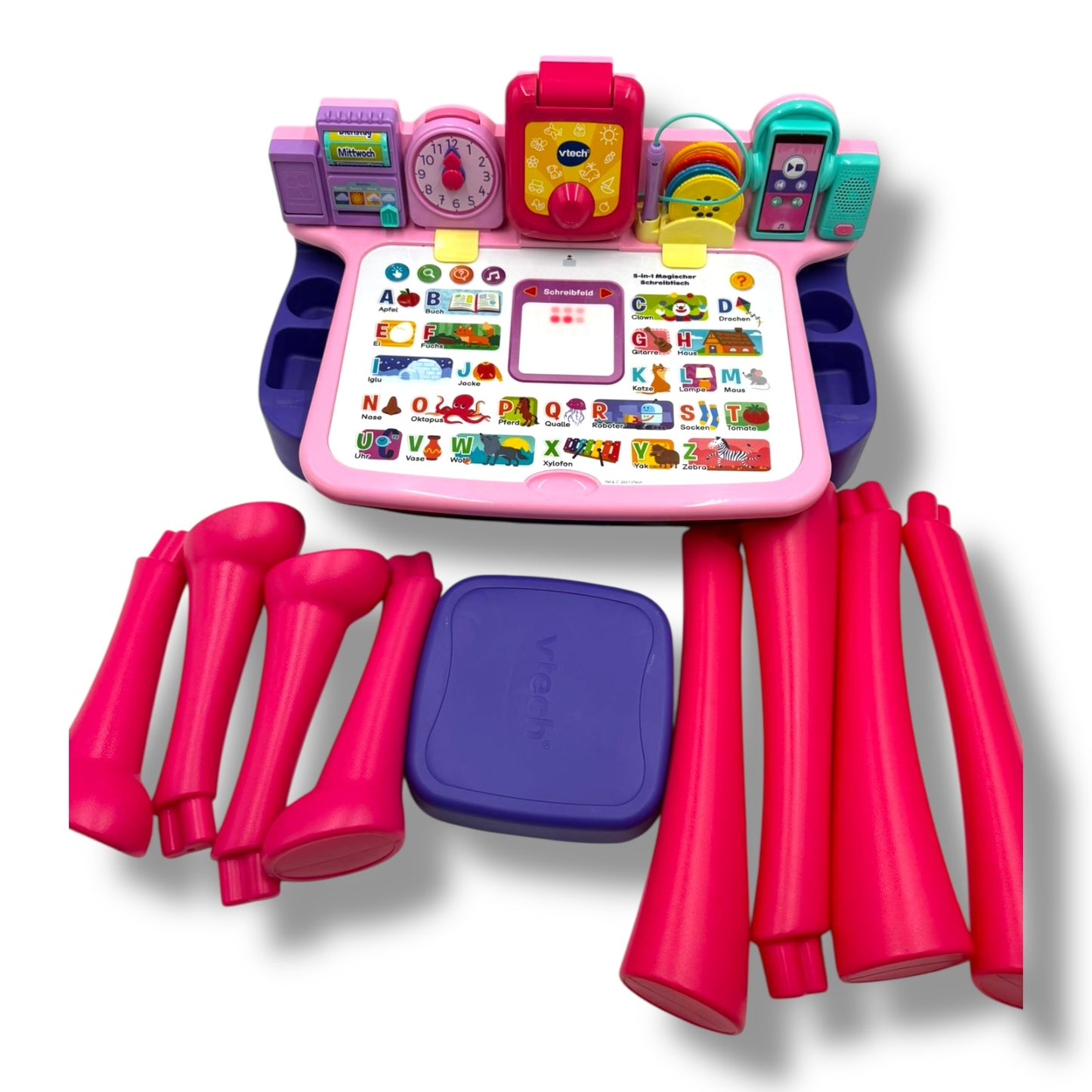 VTech 5 - in - 1 Magischer Schreibtisch – Pink – Interaktiver Lern - und Spieltisch