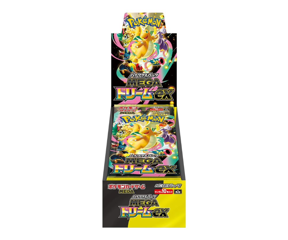 Pokemon Mega Dream Display featuring colorful characters and vibrant artwork from the popular Japanese franchise.