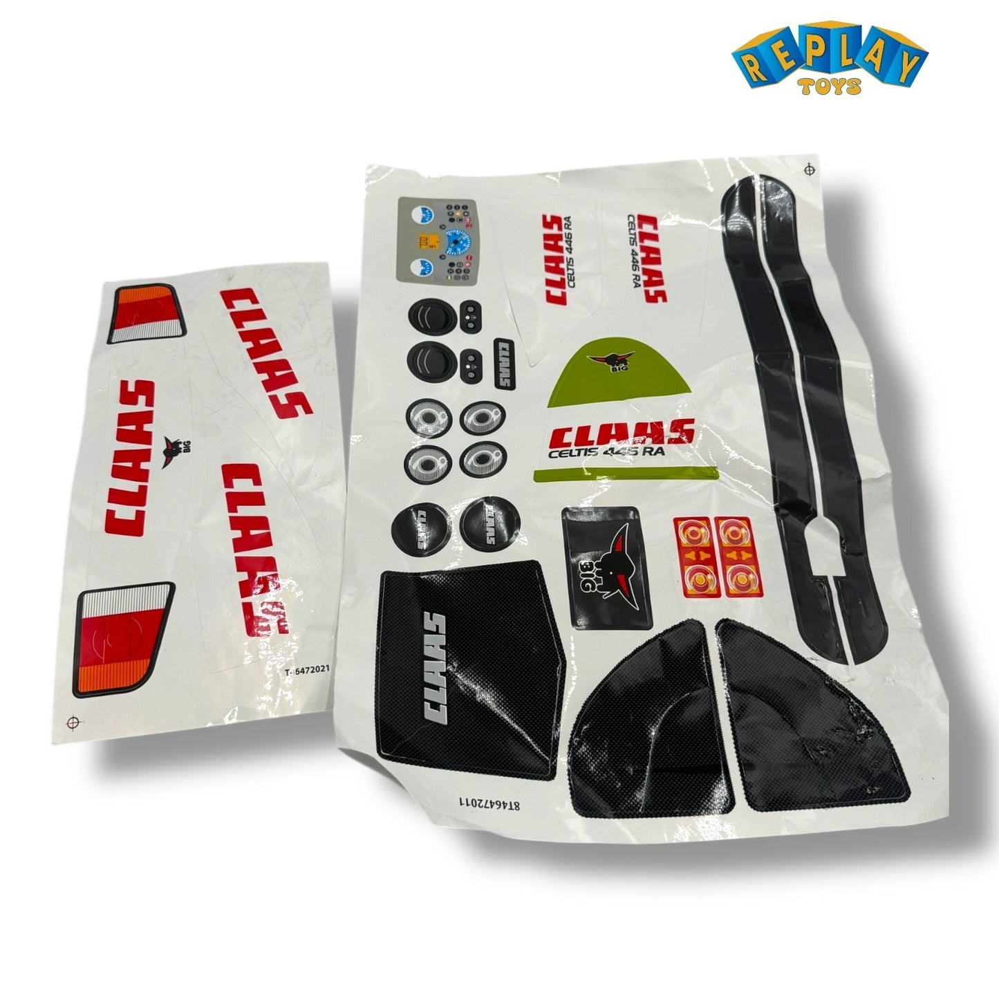 Left rear wheel for BIG Claas Celtis children's tractor with trailer, model 800056553, by ReplayToys.