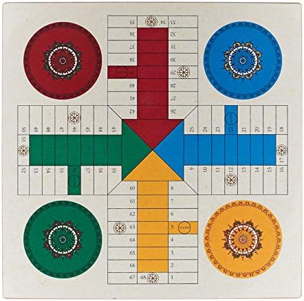 Aquamarine Games Schach - und Parchisbrett (CP029) – 40 x 40 cm