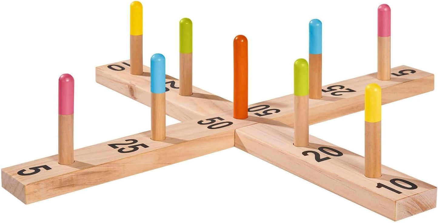 Eichhorn 100004505 – Outdoor Ringwurfspiel aus Holz
