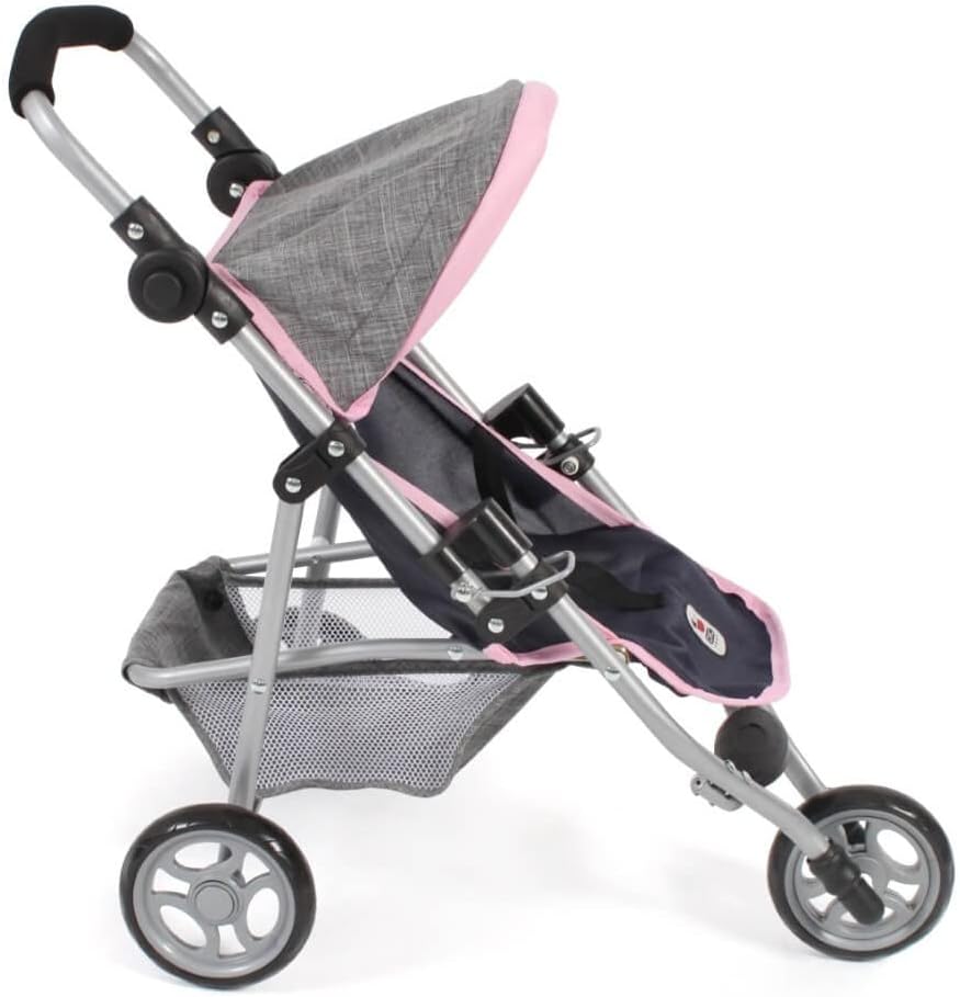 Bayer Chic 2000 - Puppenbuggy Lola, Jogging - Buggy, Puppenjogger, Puppenwagen, Melange grau, Navy, 612 - 26