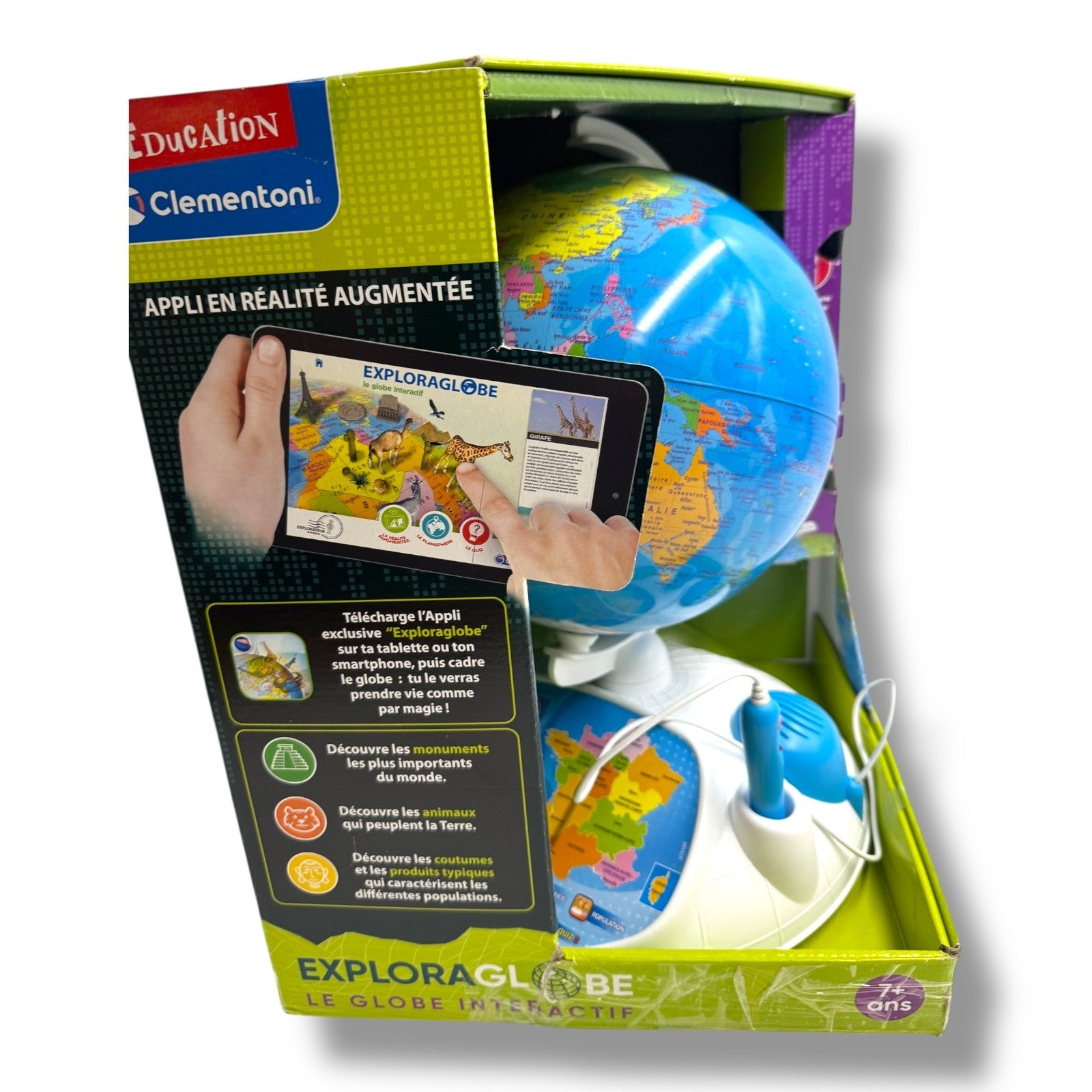 Clementoni 5 - Exploraglobe Das interaktive Globus - Lernspiel, Sprache Französisch