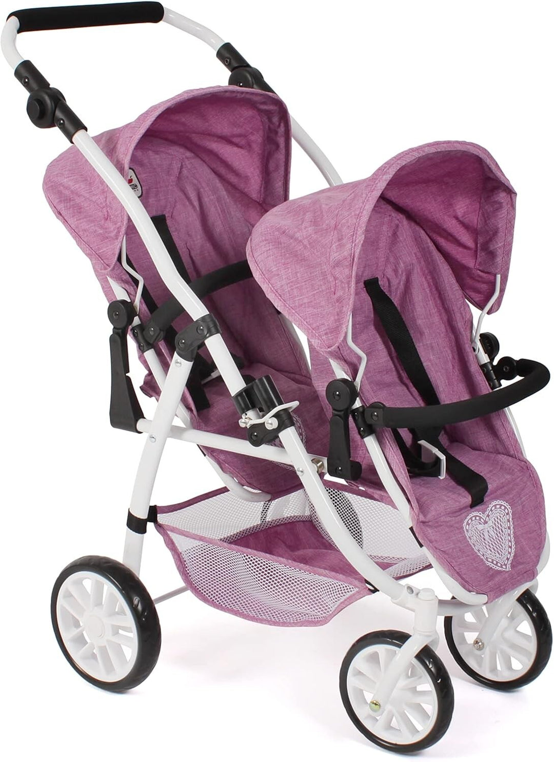 Bayer Chic 2000 - Puppenwagen Vario, Zwillingspuppenwagen für Zwei Puppen,