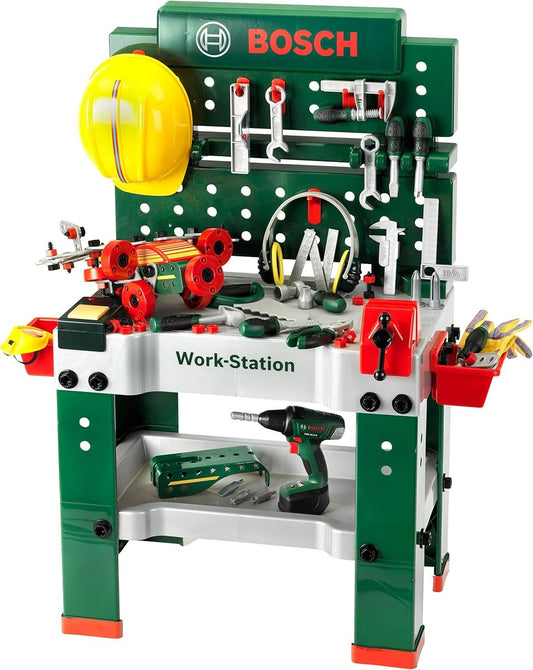 Theo Klein 8485 Bosch Werkbank, 150 - teilig, Werkzeug & Zubehör Spielzeug B - Ware