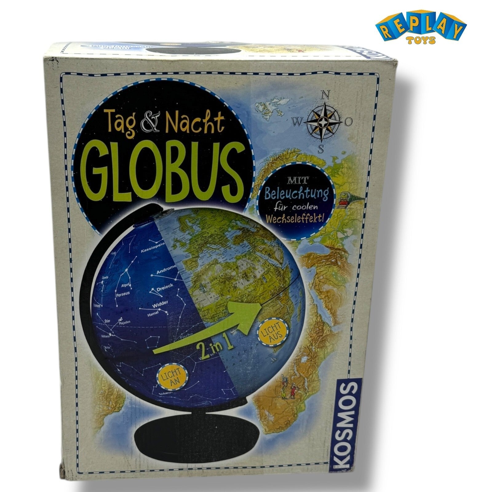 KOSMOS Tag und Nacht Globus mit Beleuchtung Kinderglobus Ø 26 cm ab 6 J. 673017 - Spielzeug & Spielwaren | ReplayToys Deutschland