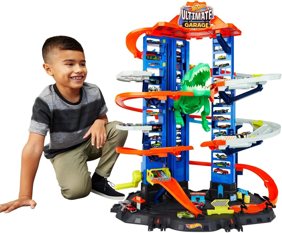 Hot Wheels GJL14 Parkgarage mit Angriff inkl. 2 Spielzeugautos B Ware 90cm Hoch