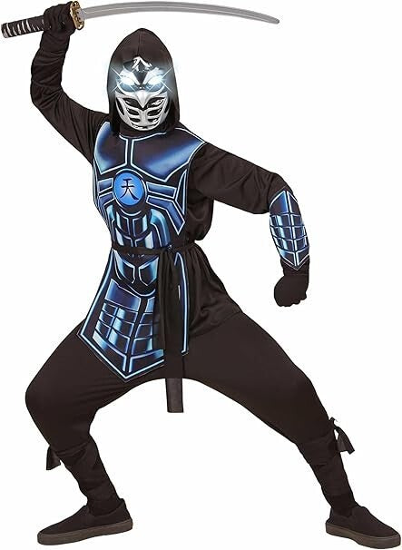 W WIDMANN MILANO Party Fashion - Kinderkostüm Cyber Ninja, Kämpfer, Krieger,