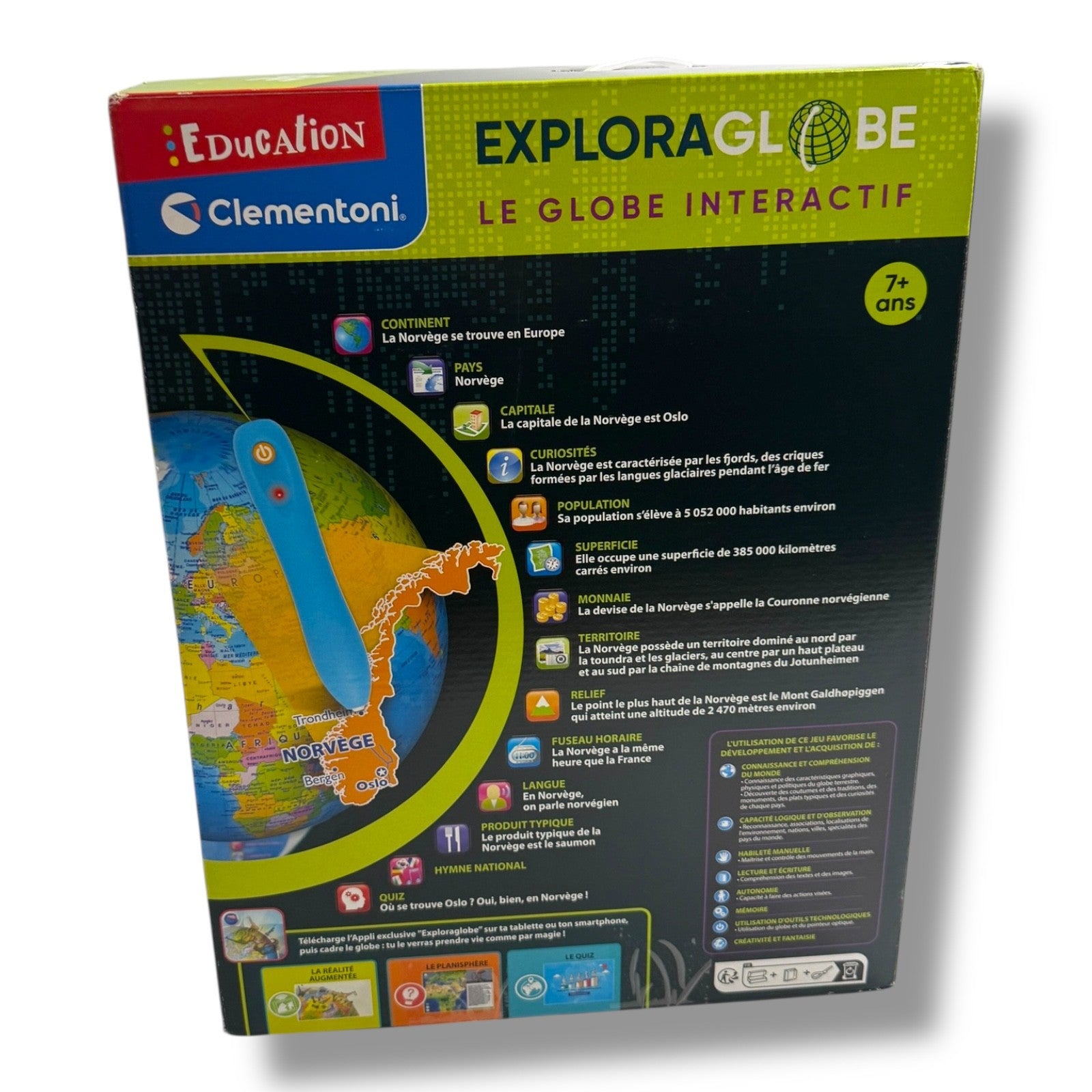 Clementoni 5 - Exploraglobe Das interaktive Globus - Lernspiel, Sprache Französisch