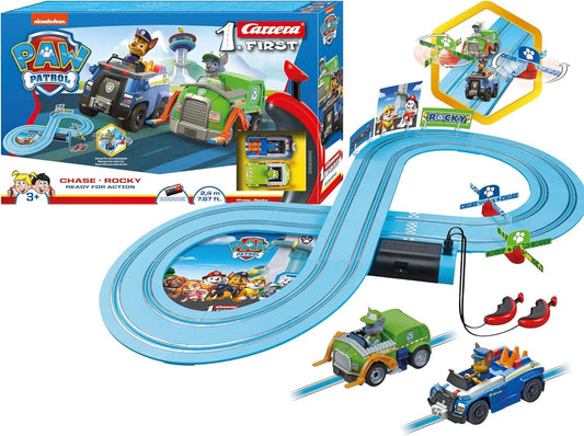 Carrera FIRST Rennbahn PAW Patrol I Slotcar Set mit Chase & Rocky I Offiziell