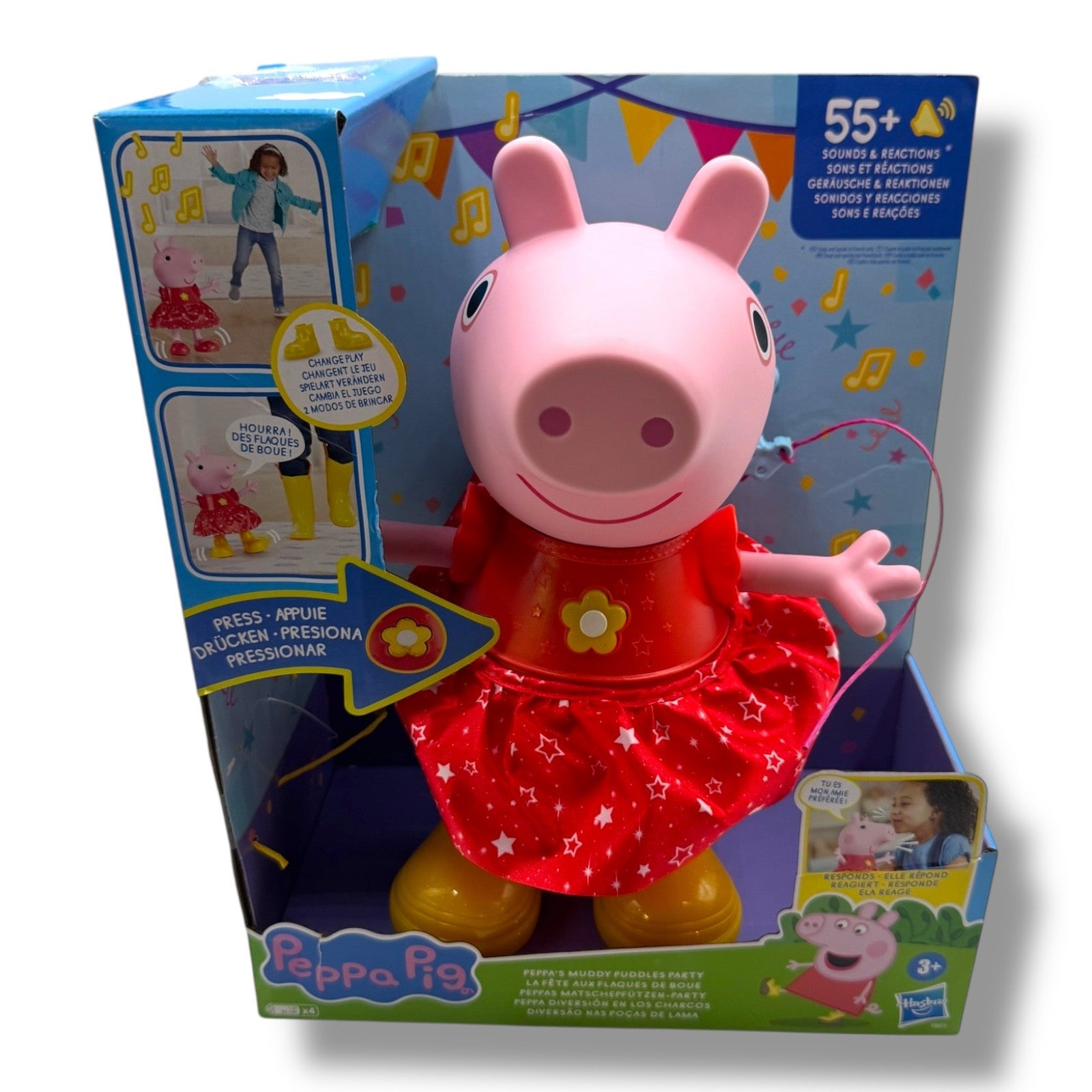 Peppa Pig Matschepfützen - Party Puppe 30cm inkl. 4 AA Batterien, französisch OVP