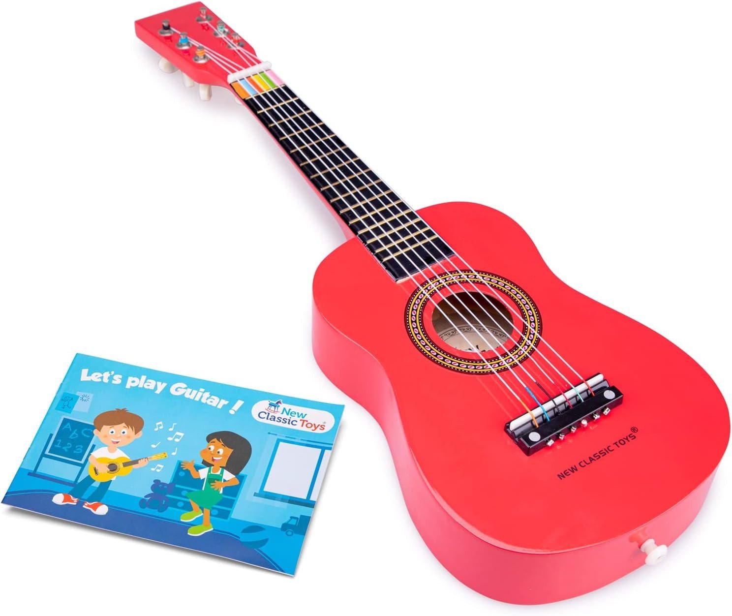 New Classic Toys - 10341 - Musikinstrument - Spielzeug Holzgitarre - Rot
