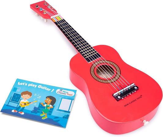 New Classic Toys - 10341 - Musikinstrument - Spielzeug Holzgitarre - Rot