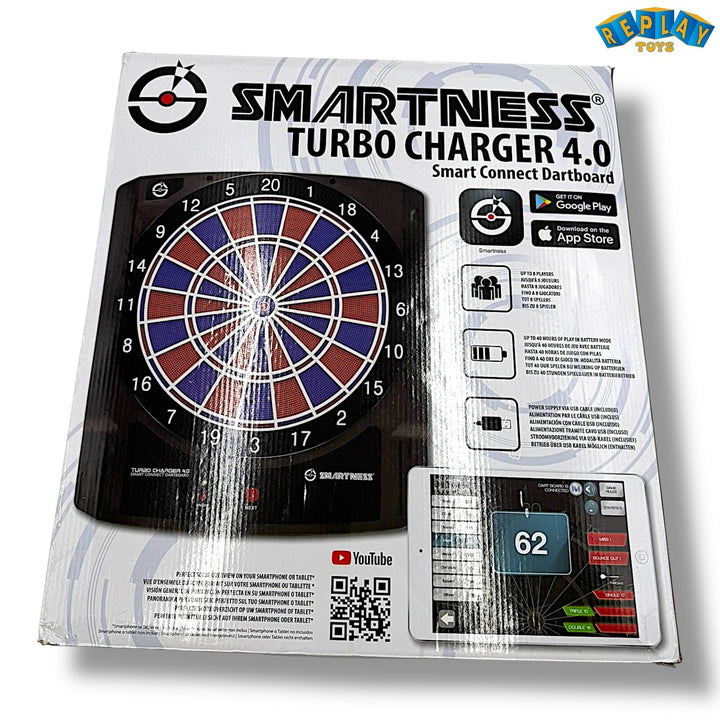 Carromco Dartscheibe elektronisch mit App, 2-Loch, Smartness Turbo Charger 4.0