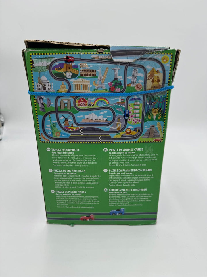 Melissa & Doug Bodenpuzzle aus Karton Schienen um die ganze Welt und aufziehbare