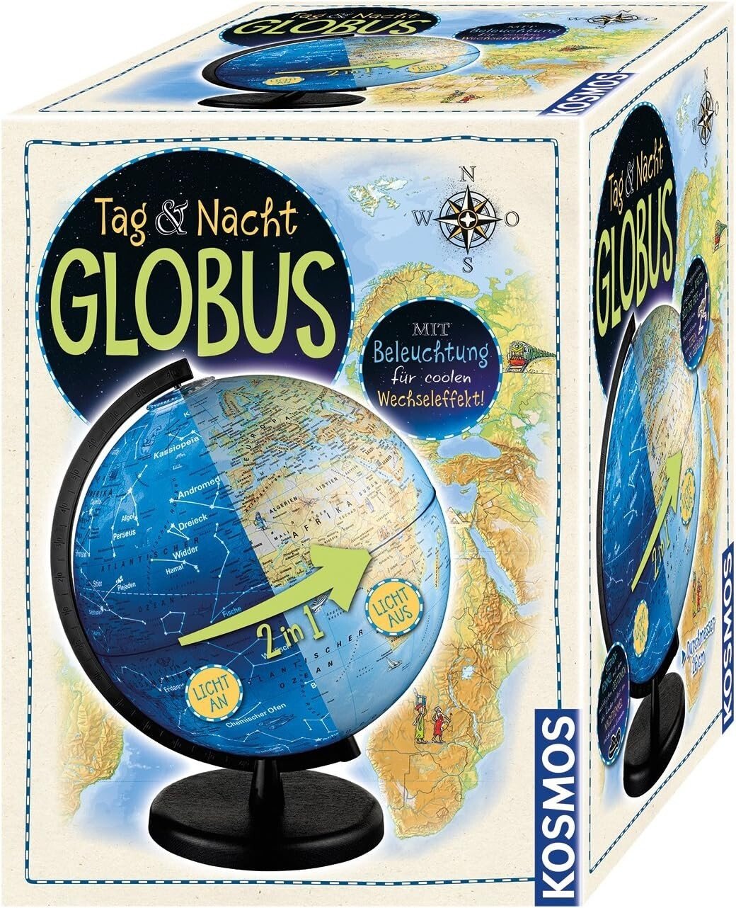 KOSMOS Tag und Nacht Globus mit Beleuchtung Kinderglobus Ø 26 cm ab 6 J. 673017 - Spielzeug & Spielwaren | ReplayToys Deutschland