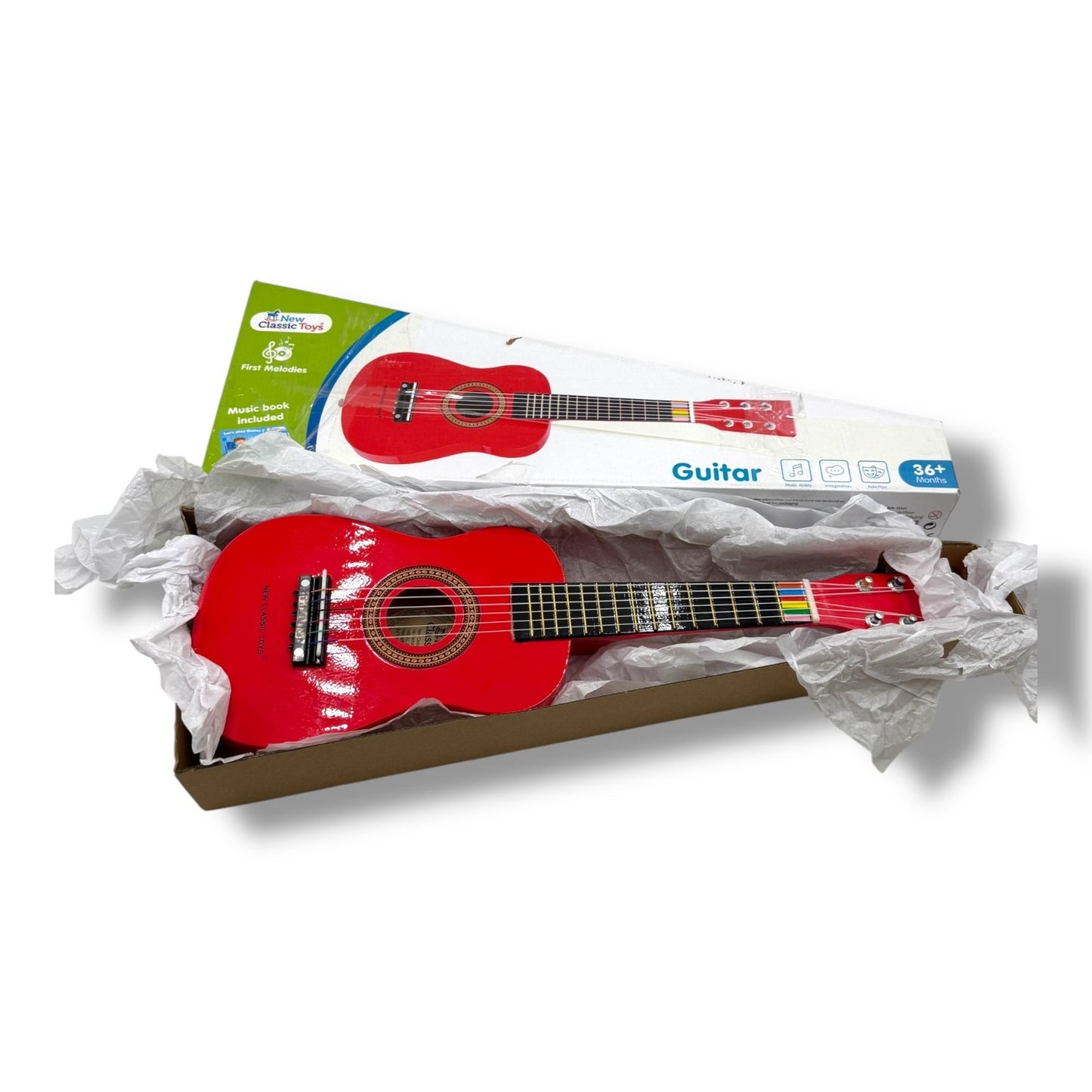 New Classic Toys - 10341 - Musikinstrument - Spielzeug Holzgitarre - Rot