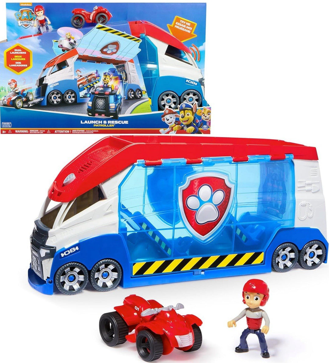 PAW PATROL Launch & Rescue Patroller Auto + Ryder-Figur Spielzeug NEU