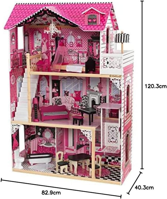 KidKraft Amelia Puppenhaus aus Holz mit Möbeln und Zubehör