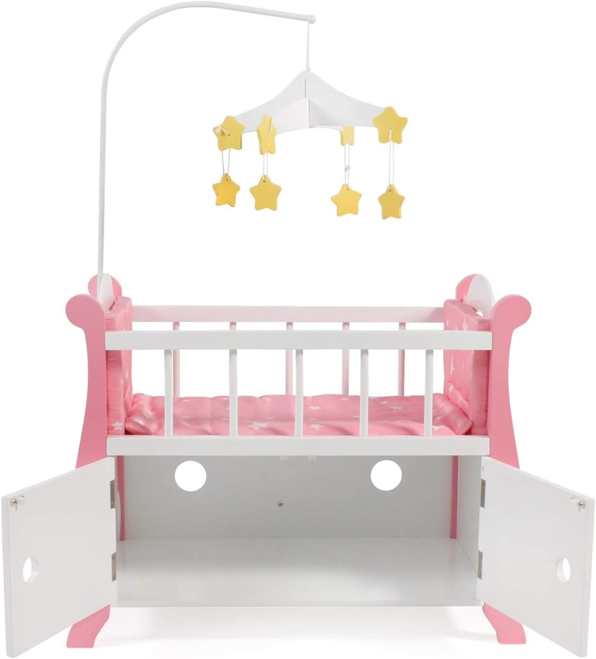 Bayer Chic 2000 - Puppenbett mit Mobile, Puppenmöbel, Puppenzubehör, Stars pink