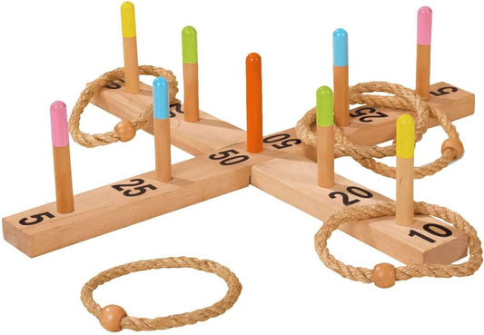 Eichhorn 100004505 – Outdoor Ringwurfspiel aus Holz