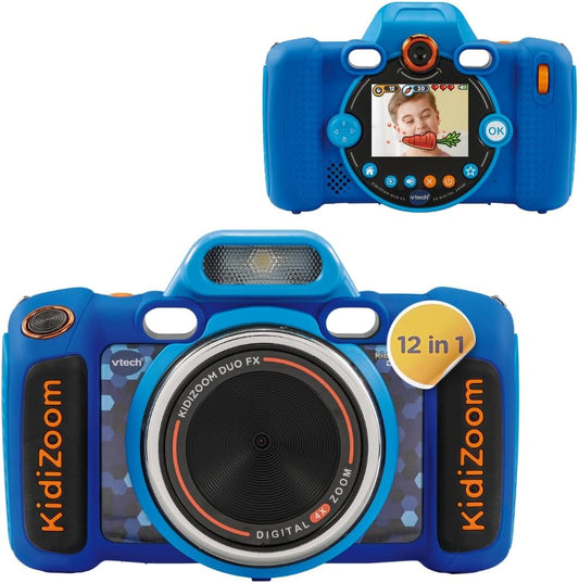 VTech KidiZoom Duo FX in Blau – Robuste Digitalkamera mit kreativen Apps und Spielfunktionen – Für Kinder von 4 - 10 Jahren