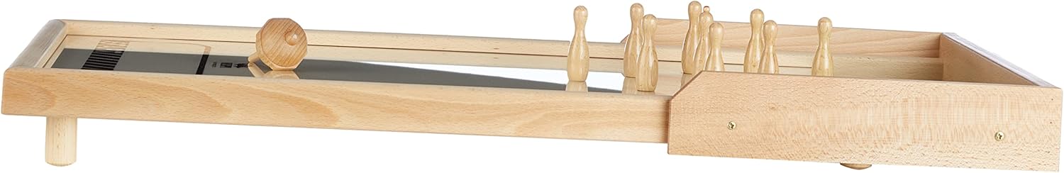 Weible Spiele 3105007 Meraner Tischkegelspiel, Holz/Beige