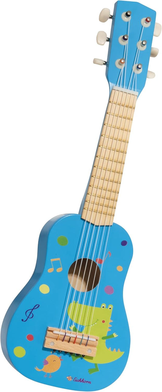 Eichhorn – Gitarre für Kinder – Blaue Kindergitarre, stimmbare Nylonsaiten, Holzspielzeug