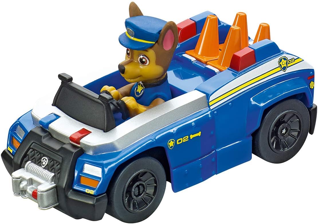 Carrera 369 - 3033 FIRST PAW PATROL On the Track 2,4m Rennstrecken - Set | 2 ferngesteuerte Fahrzeuge mit Chase und Marshall