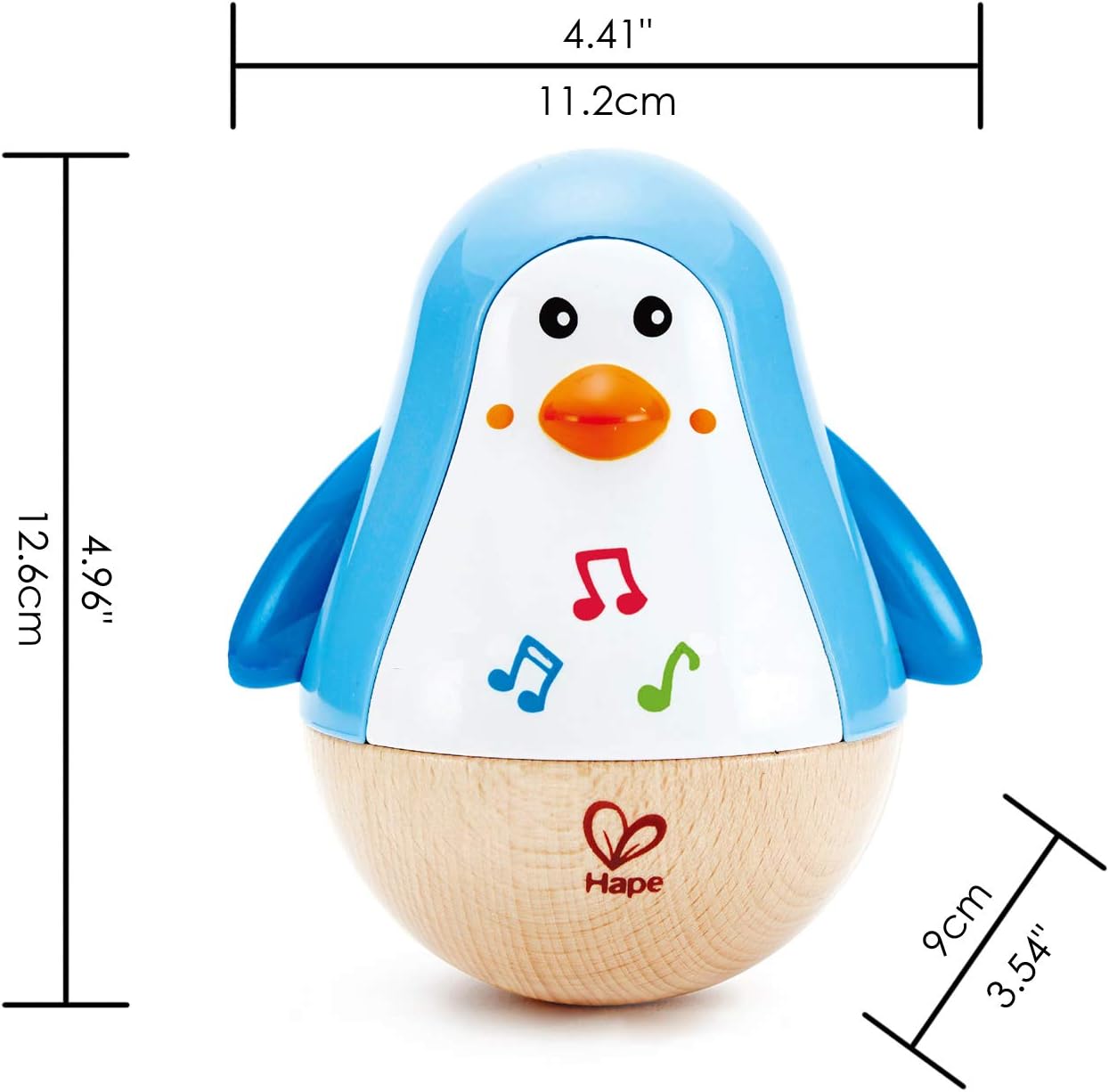 Hape Stehauf - Pinguin – Motorikspielzeug aus Holz (blau)