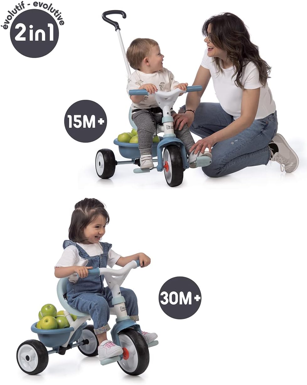 Smoby - Be Move blau - Kinderdreirad mit Schubstange