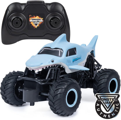 Monster Jam, Megalodon RC, Ferngesteuerter Truck im Megalodon Hai-Design, für drinnen und draußen, Maßstab 1:24, ab 3 Jahren
