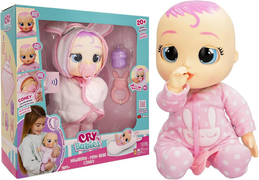 Cry Babies Magic Tears Newborn Coney - Deluxe interaktive Puppe Neugeborenen Puppe mit einem magischen Armband